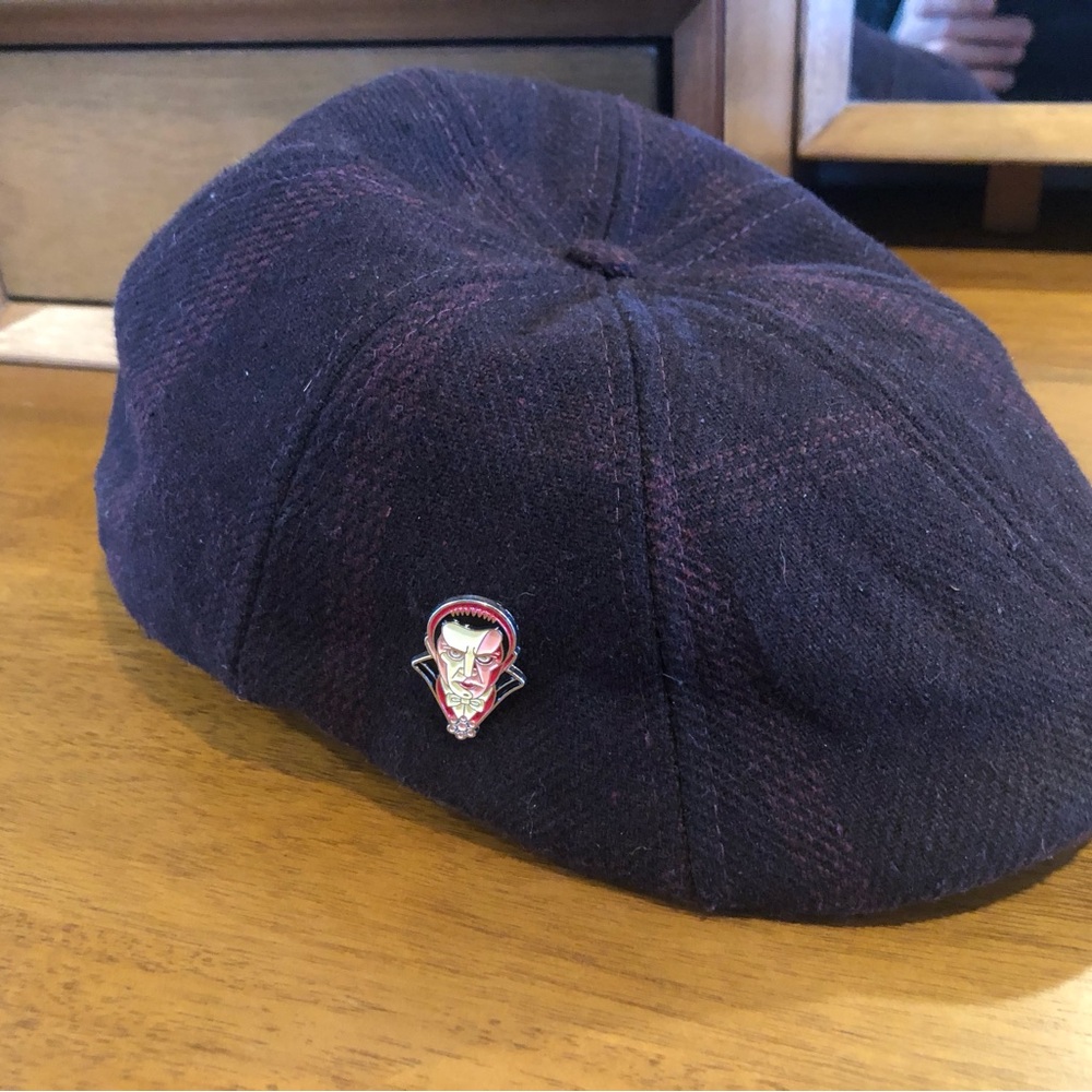 Blood rose maroon and red plaid Newsboy Cap
